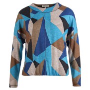 Sweater blouson print - Blauw multi